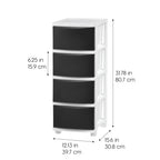 4 Slim Drawer Storage | Black