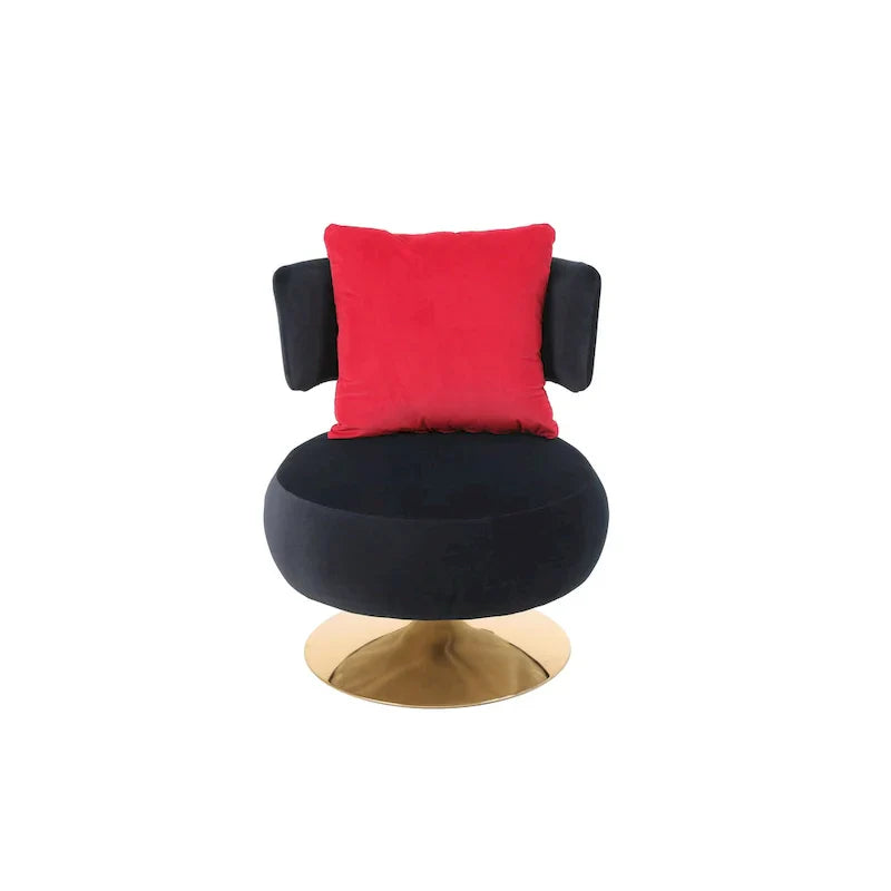 Round Barrel Chair with Fabric and Swivel Design