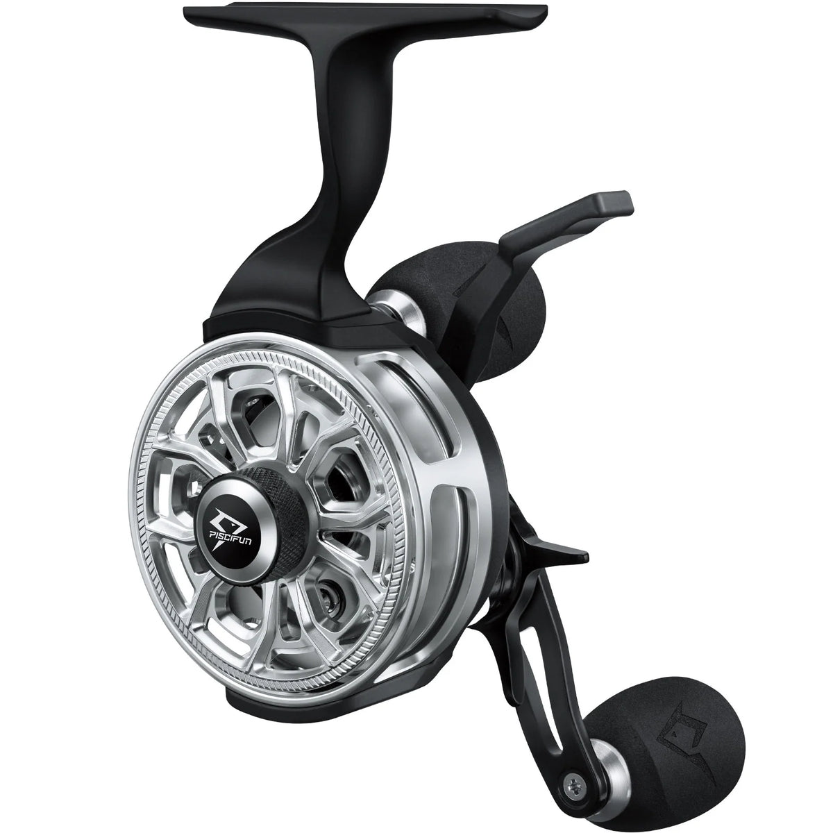 Piscifun ICX Carbon Ice Fishing Reel Structure Upgrade Magnetic Drop System Inline Ice Fishing Reel | Sliver & Black / Left Hand