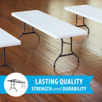 Lifetime Combo Set of (4) 8 - Foot Rectangle Folding Tables & (32) Chairs, Indoor/Outdoor Use, White (80147)