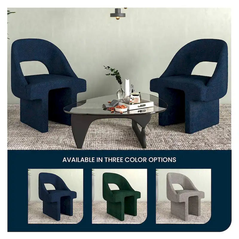 Modern Elegant Boucle Upholstered Accent Chair with MDF Wood Frame for Home Office, Living Room, and Bedroom