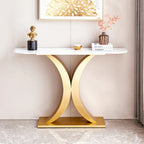 Contemporary Console Table with Elegant Design, Metal Frame, and Adjustable Foot Pads for Entryway