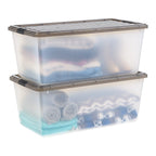 91 Qt. (22 gal.) Large Clear Latch Box, Stackable Plastic Storage Bin with Lid, Set of 4