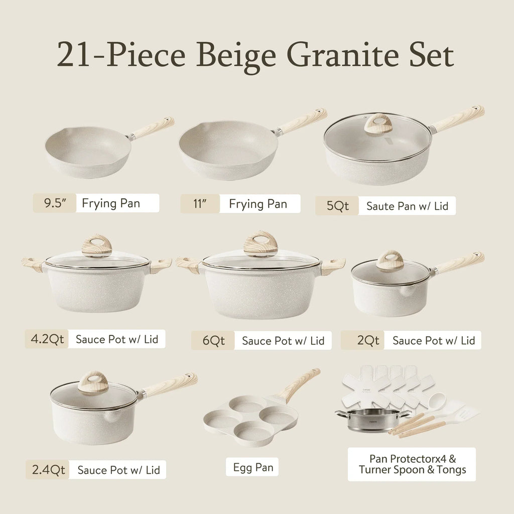 Carote Induction Kitchen Cookware Sets