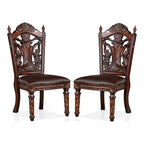 Abeena Set of 2 Traditional Cherry Solid Wood Side Chairs by Furniture of America
