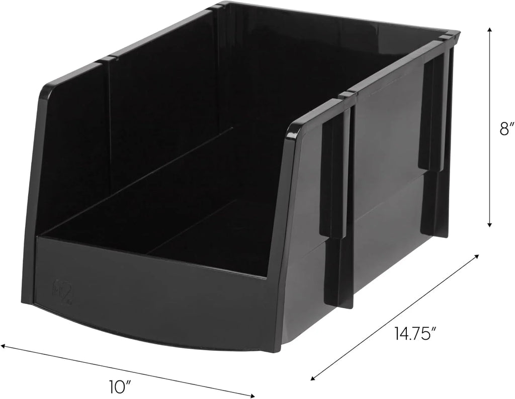 Stackable Storage Bins Open Front, 6 Pack