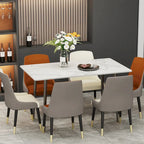 Contemporary Kitchen Table with Metal Frame and Sintered Stone Top