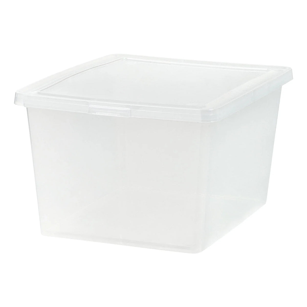 24.5 Quart Plastic Storage Bin Tote Organizing Container with Latching Lid for Shoes, Heels, Art Supplies, Stackable and Nestable, 4 Pack, Clear