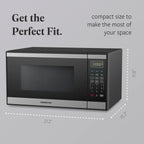 Farberware FMGZ09BKA 0.9 Cu. Ft. Microwave Oven, 900W, Digital Control, LED Display, 6 Cooking Presets, Black