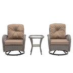 3 Pieces Outdoor Swivel Rocker Patio Chairs, 360 Degree Rocking Patio Conversation Set