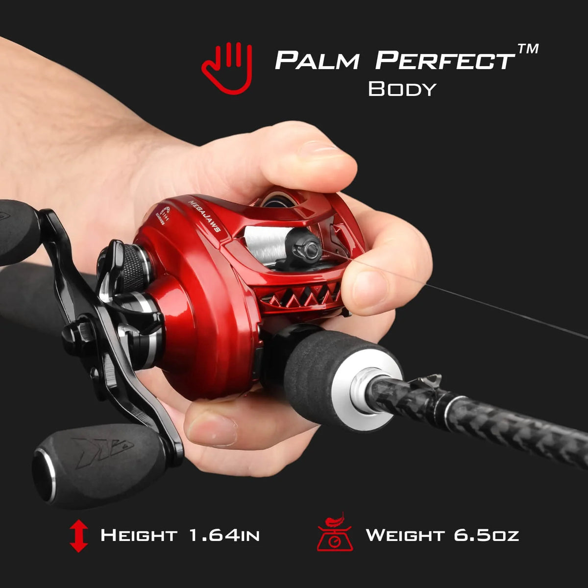 KastKing MegaJaws Baitcasting Reels with AutoMag Dual Braking System | Blue / 6.5:1 / Right Handed