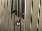 Rubbermaid garden shed, model 2025, 52 cubic feet (approx. 1.47 m3), weatherproof, lockable doors