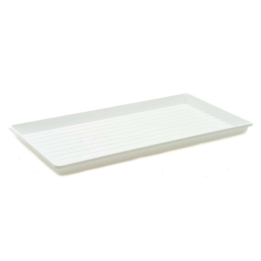1020 Microgreen Trays - Shallow Extra Strength Colors | White / 1 Tray / No Holes