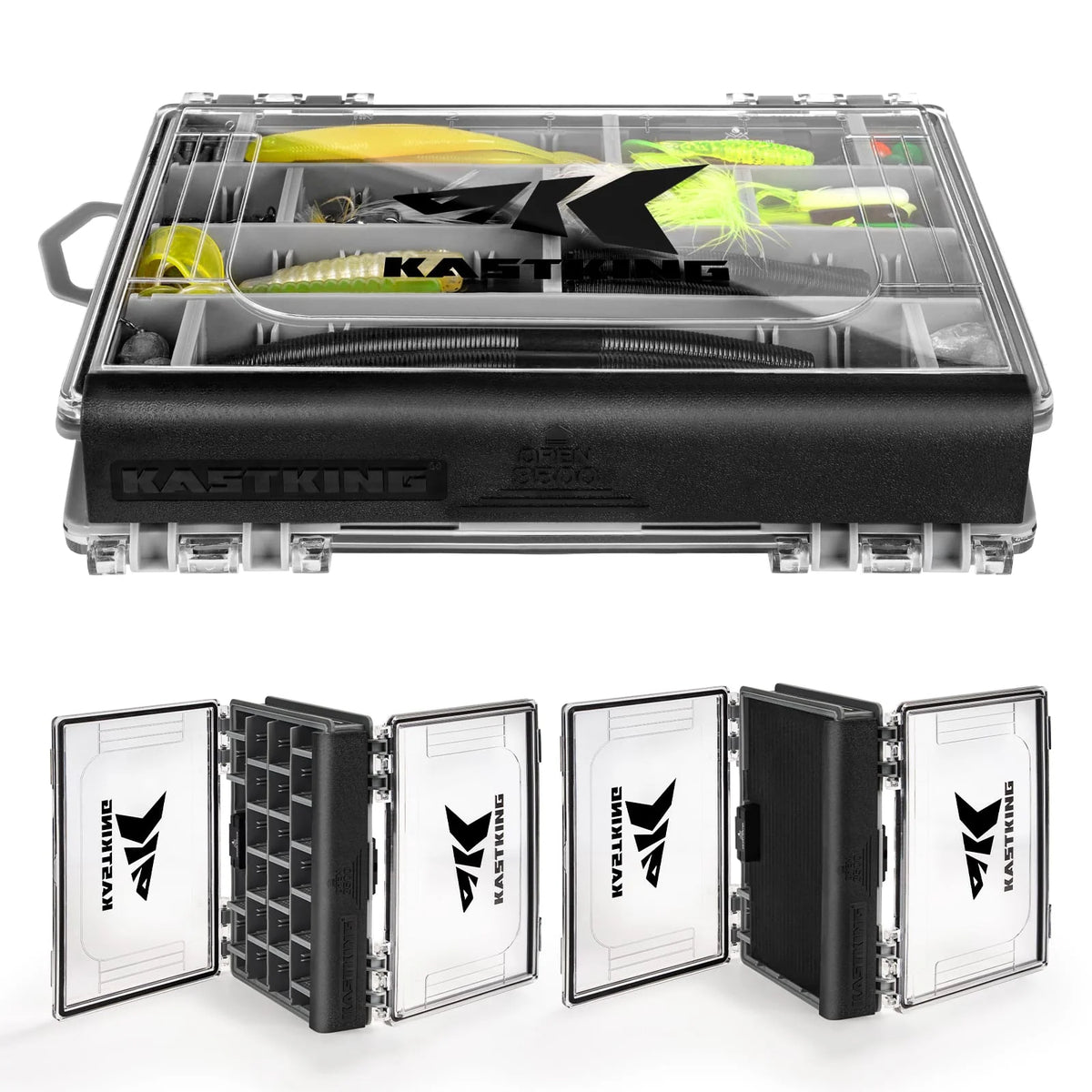 KastKing HyperSeal Waterproof Tackle Box | Black (Double-Sided) / 3500*2