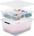 18 QT Clear Storage Organizer with Removable Dividers