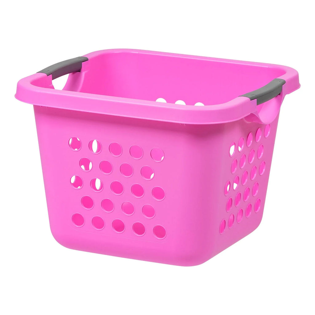 Square Laundry Basket – Tall Pink Organizer for Closet, Dorm, or Bedroom, Medium Size, 2-Pack