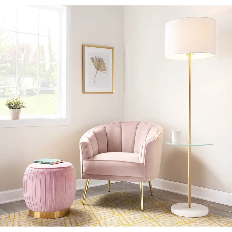 Randolf Velvet Accent Chair in Silver Orchid