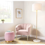 Randolf Velvet Accent Chair in Silver Orchid