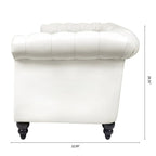Cream 84.65 Traditional Chesterfield 3-Seater Sofa in PU Leather