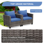 Ainfox 7 Pcs Outdoor Patio Furniture Sofa Set on Sale, Grey Rattan Grey Cushion