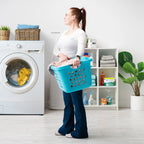 Square Laundry Basket – Tall Teal Organizer for Closet, Dorm, or Bedroom, Medium Size, 2-Pack