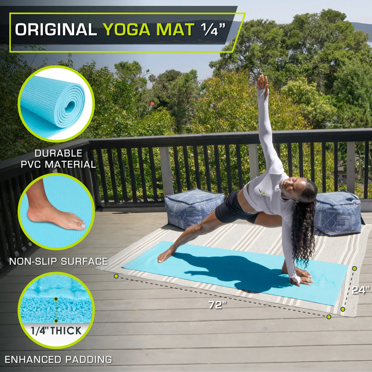 Original Yoga Mat 1/4-in | Aqua