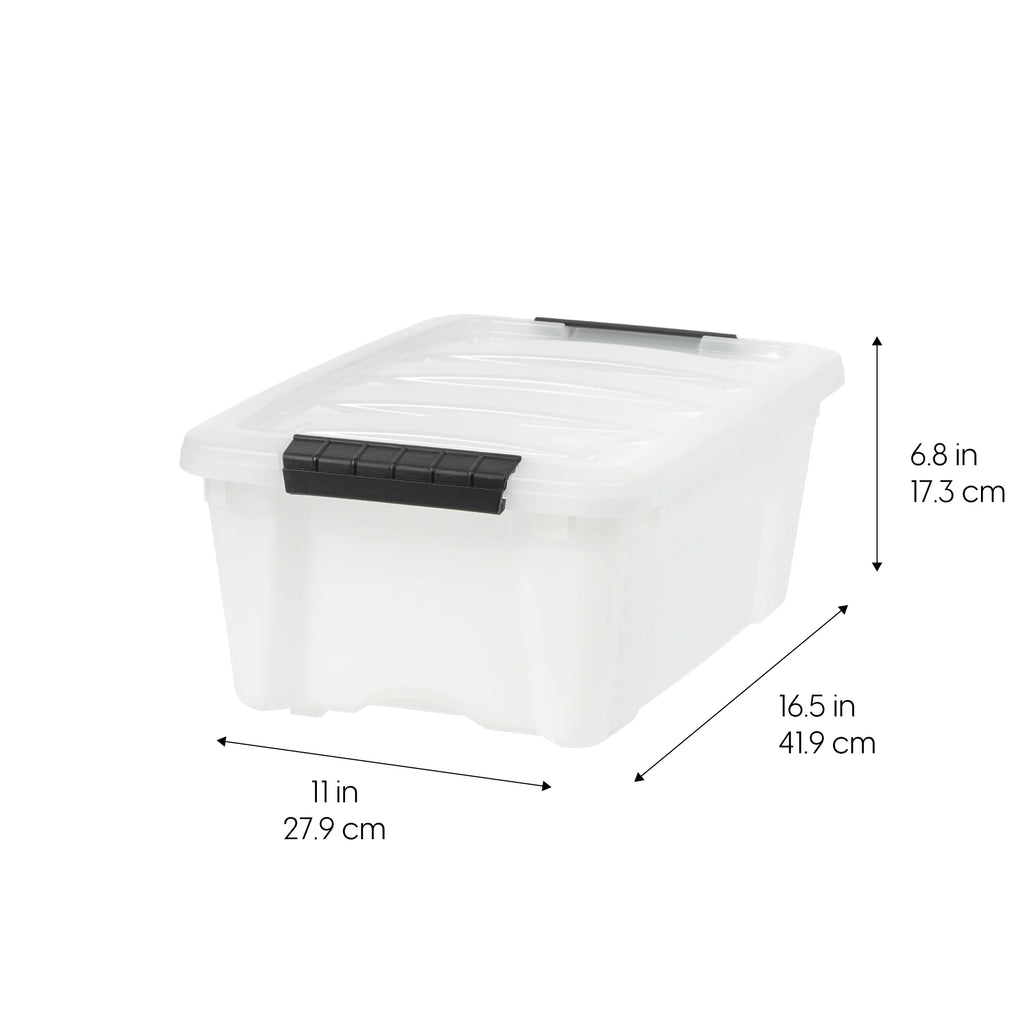Stack & Pull Storage Box - 12 QT, 4 Pack, Pearl