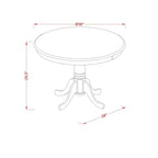 East West Furniture Round Dining Table Set - Kitchen Table with White Faux Leather Parson Chairs in Linen White (Various Piece Options)