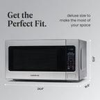 Farberware FMGZ09BKA 0.9 Cu. Ft. Microwave Oven, 900W, Digital Control, LED Display, 6 Cooking Presets, Black