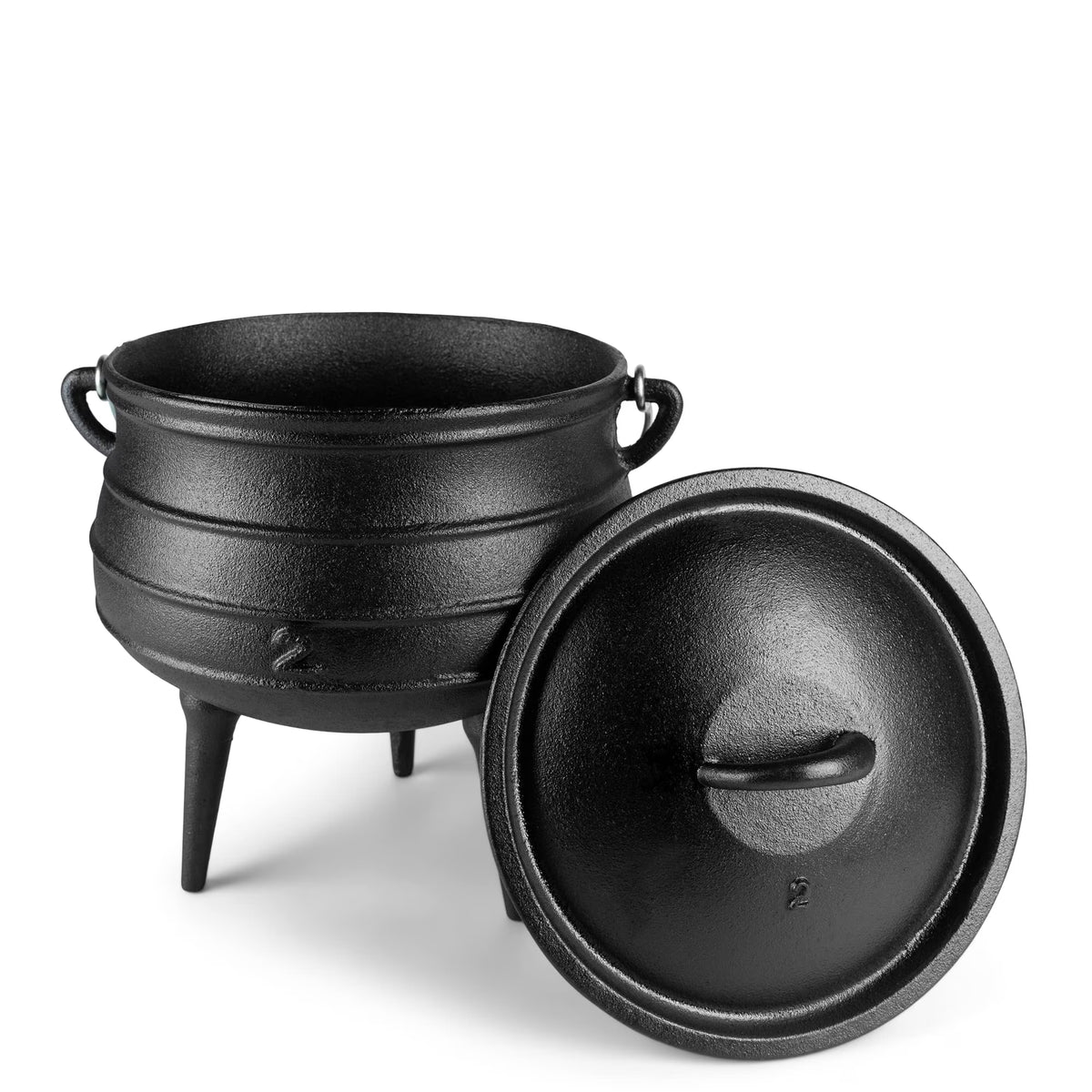 Bruntmor Pre - Seasoned Cast Iron Cauldron - Bruntmor African Potjie Pot with Lid - 3 Legs for Even Heat Distribution - Camping Dutch Oven Cookware for Over - the - Fire Cooking - 10 Quarts, X - Large