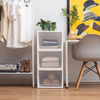 Deep Box Chest Drawer, White, 3 Pack