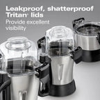 Hamilton Beach Professional 2.2 HP 120V Juicer Mixer Grinder with 3 Stainless Steel Jars, 1.5 Liters, Model 58770