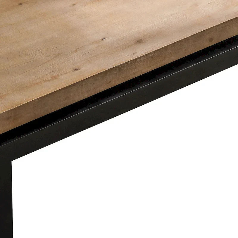 Versatile 2-Tier Coffee Table in Black and Natural Wood for Living Room