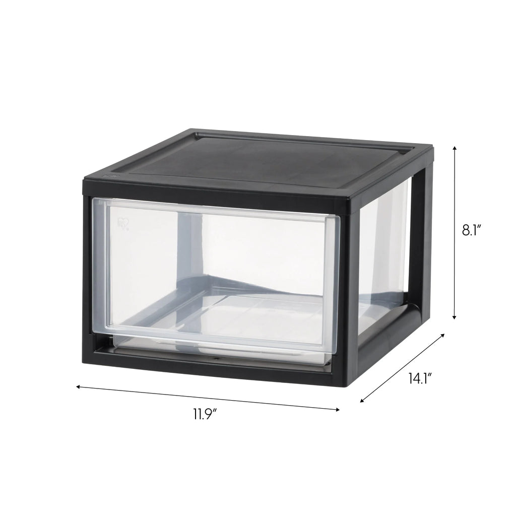 Stackable Plastic Storage-Drawer, 3-Drawer Organizer Unit