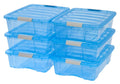 Stack & Pull Storage Box - 26 QT, 6 Pack, Trans Blue