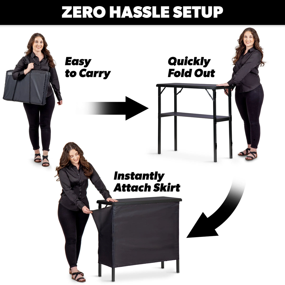 Lightweight Portable Bar with Black Skirt