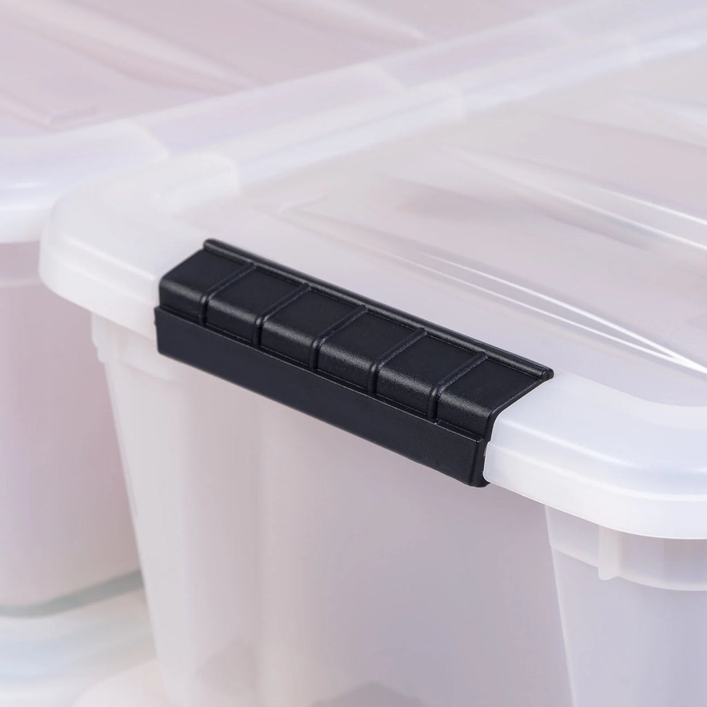 Stack & Pull Storage Box - 12 QT, 4 Pack, Pearl