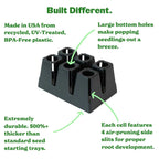 Epic 6-Cell Seed Starting Trays | 6 Trays / Black