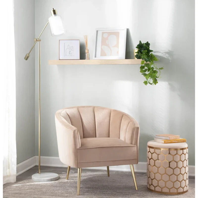 Randolf Velvet Accent Chair in Silver Orchid