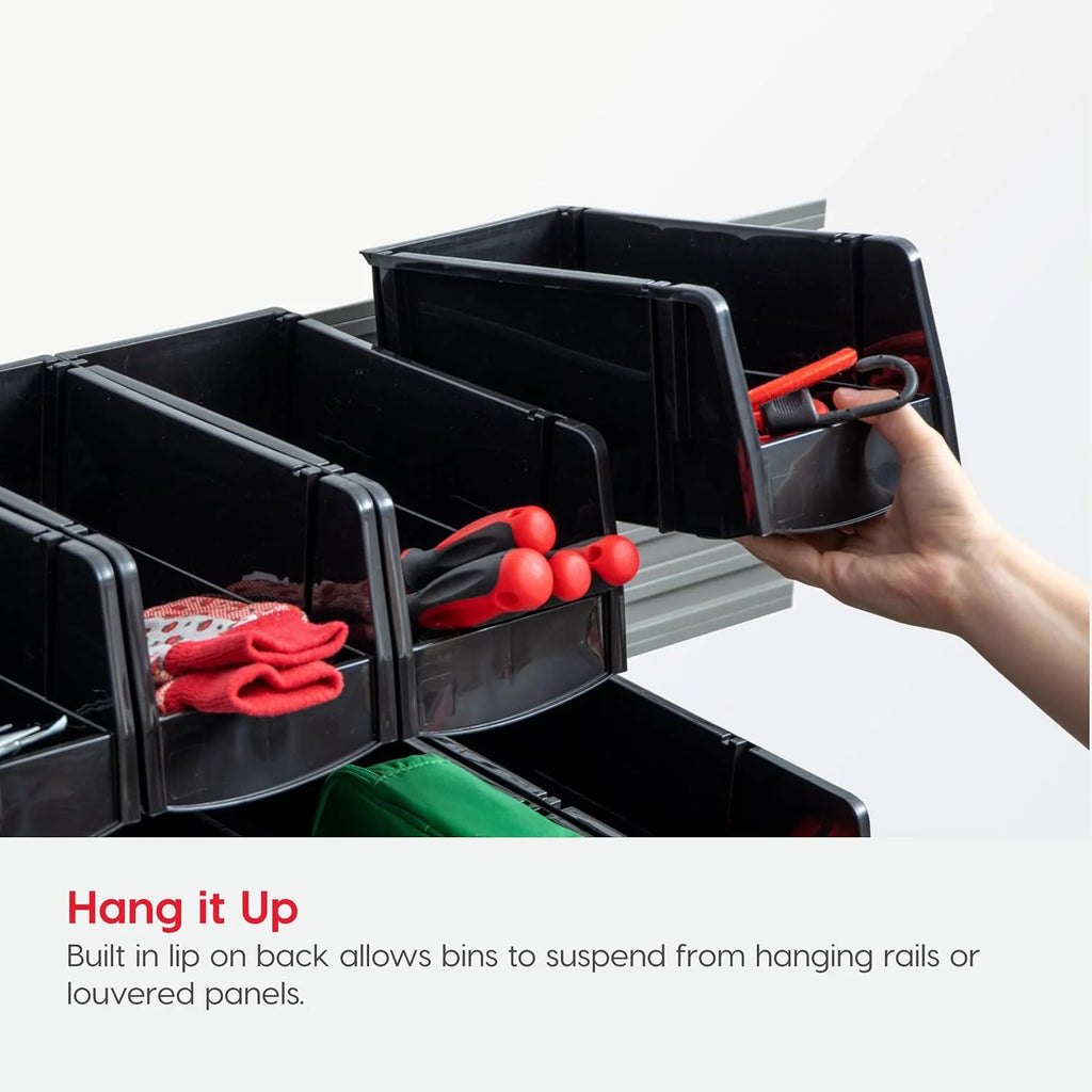 Stackable Open Front Shelf Bin Storage Organizer | M - 4 Pack