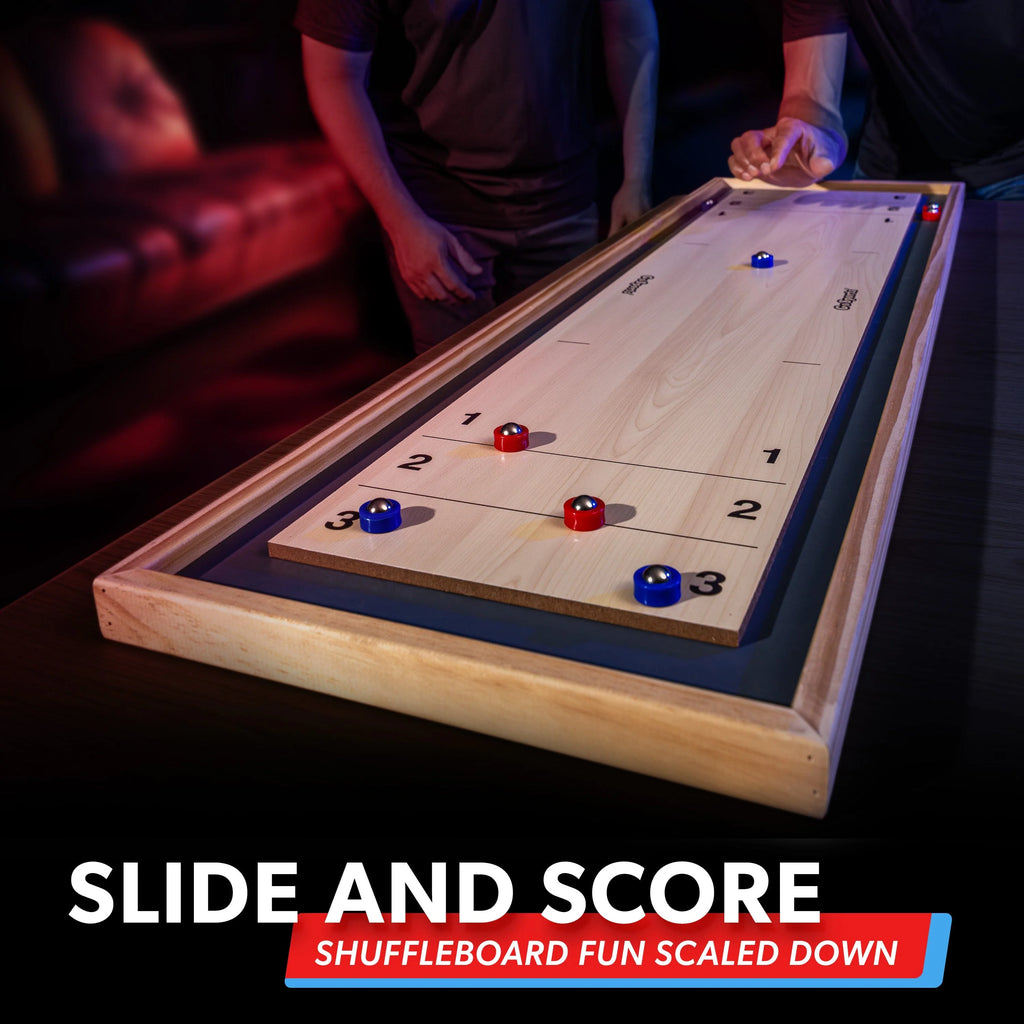 2-in-1 Shuffleboard & Curling Board Game