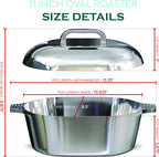 Cast Aluminum Dutch Oven - 8 Quart - Oval Dutch Oven Pot with Lid for Families and Parties - Lightweight Cajun Cookware with Ideal Heat Distribution - Oval Roaster Pan with Lid (13 Inch)