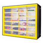 Drawer Parts Cabinet, Black/Yellow