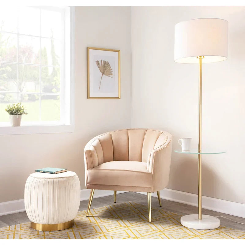 Randolf Velvet Accent Chair in Silver Orchid
