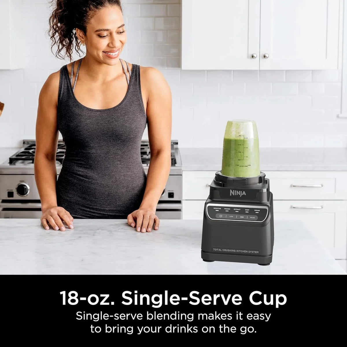 Ninja Blender, Mega Kitchen System, 1500W, 4 Functions for Smoothies, Processing, Dough, Drinks & More, with 72 Blender Pitcher, 64 Processor Bowl, 2 Nutri Cups + Lids, Black, BL770
