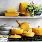 2025 20-piece Signature Cast Iron Cookware Set,10.25′′ Skillet,1.75-quart Saucepan with Lid