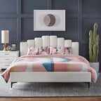 Lifestorey Modern Queen Platform Bed with Stark Velvet Upholstery