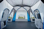 Family cabin tent for 16 people with 3 rooms and 3 entrances