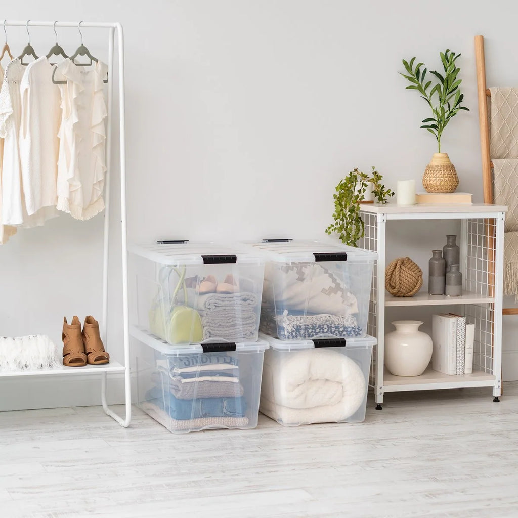 Stack & Pull Storage Box 4 Pack - 18 gal. (72 qt.) | Pearl / 4 Pack