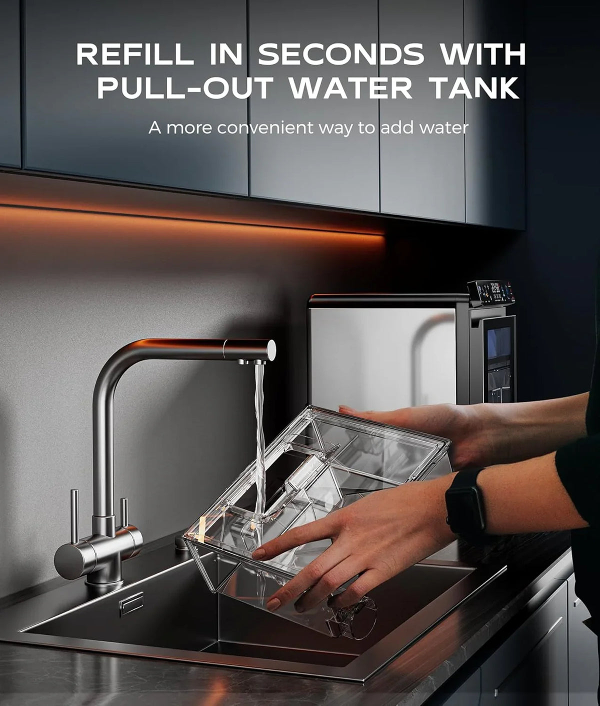 Smart Countertop Pebble Ice Maker, 44 Lb./24H, Self-Cleaning